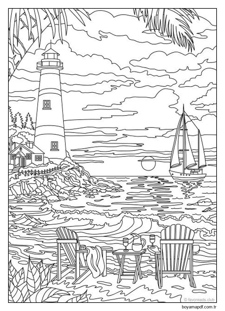 Deniz Feneri Sahnesi karakter çizimi