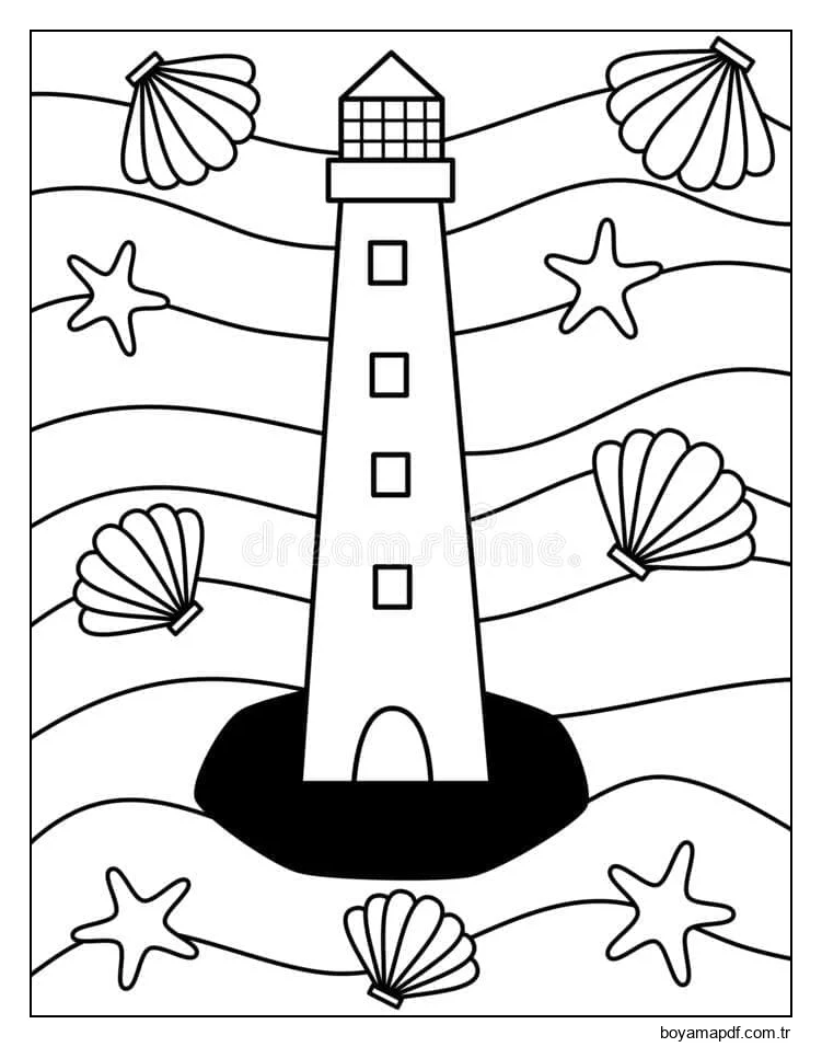 Deniz feneri tasarımı karakter çizimi