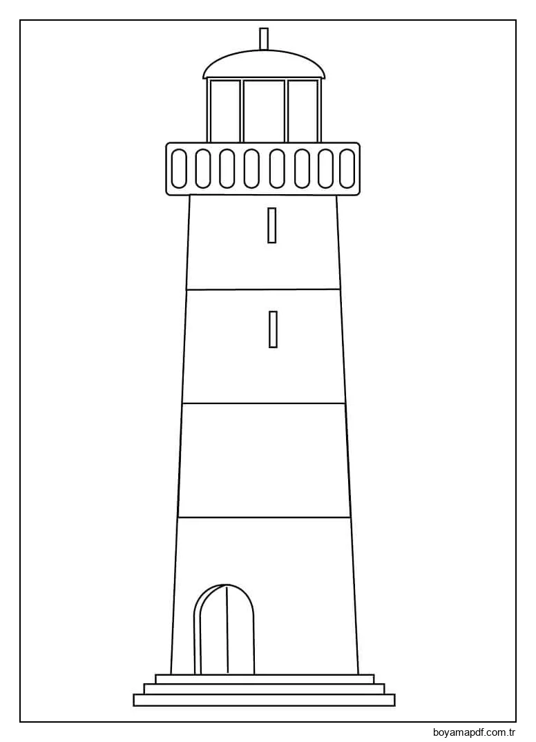 Deniz feneri ücretsiz baskı karakter çizimi