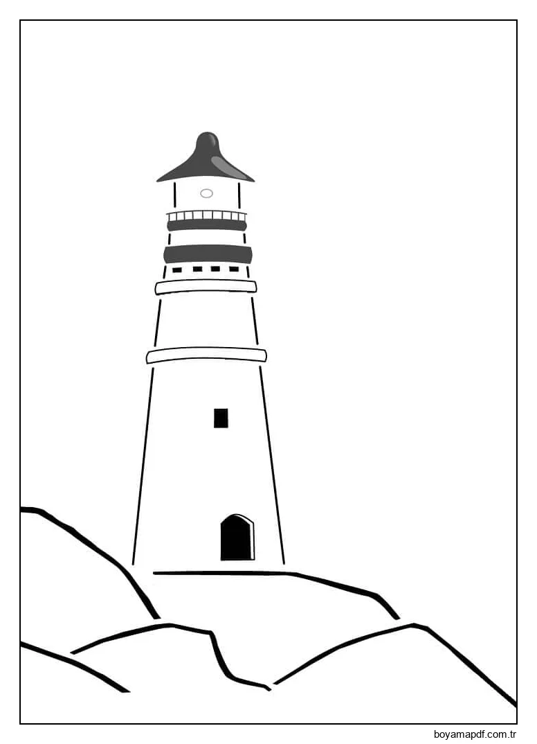 Deniz feneri ücretsiz çizim karakter çizimi