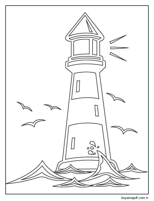 Deniz feneri ücretsiz resim karakter çizimi