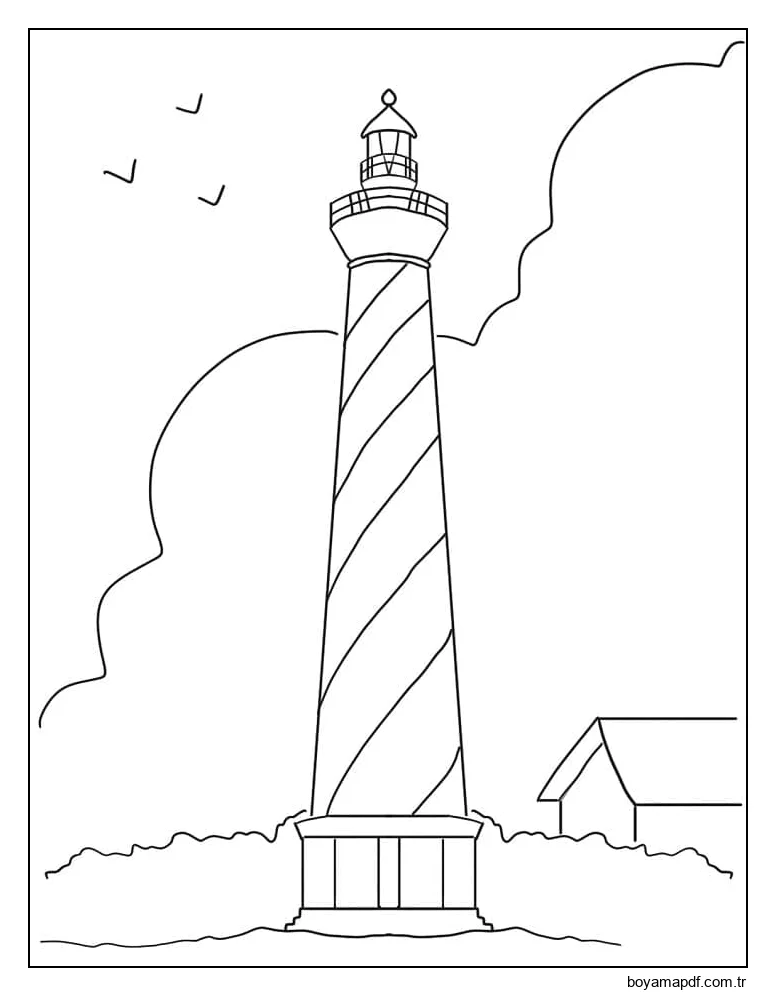 Deniz Feneri ücretsiz yazdırılabilir karakter çizimi