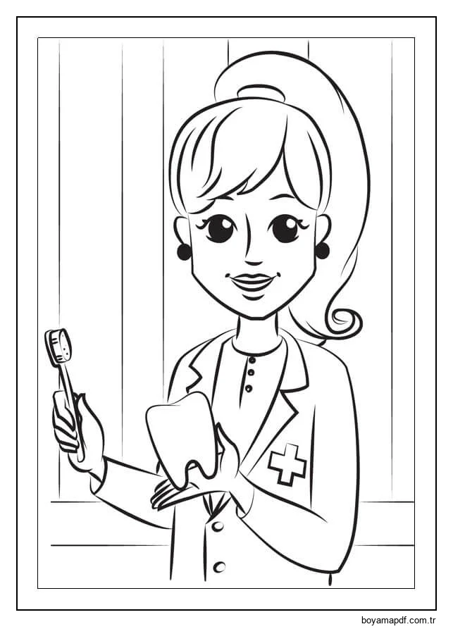 Diş Hekimi Boyama Sayfası
