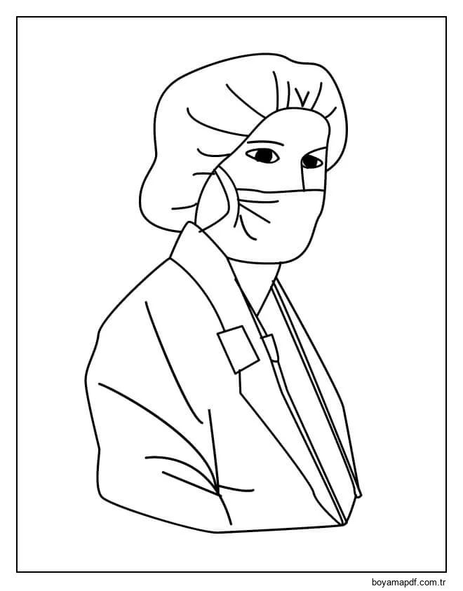 Doktor Portresi Boyama Sayfası