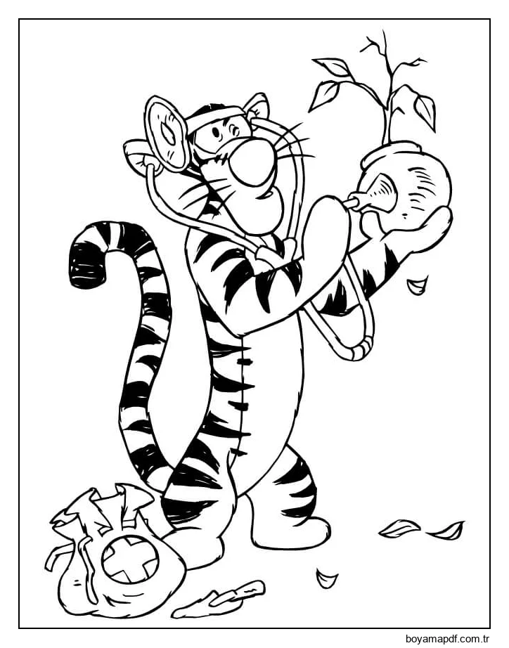 Doktor Tigger çizimi Boyama Sayfası