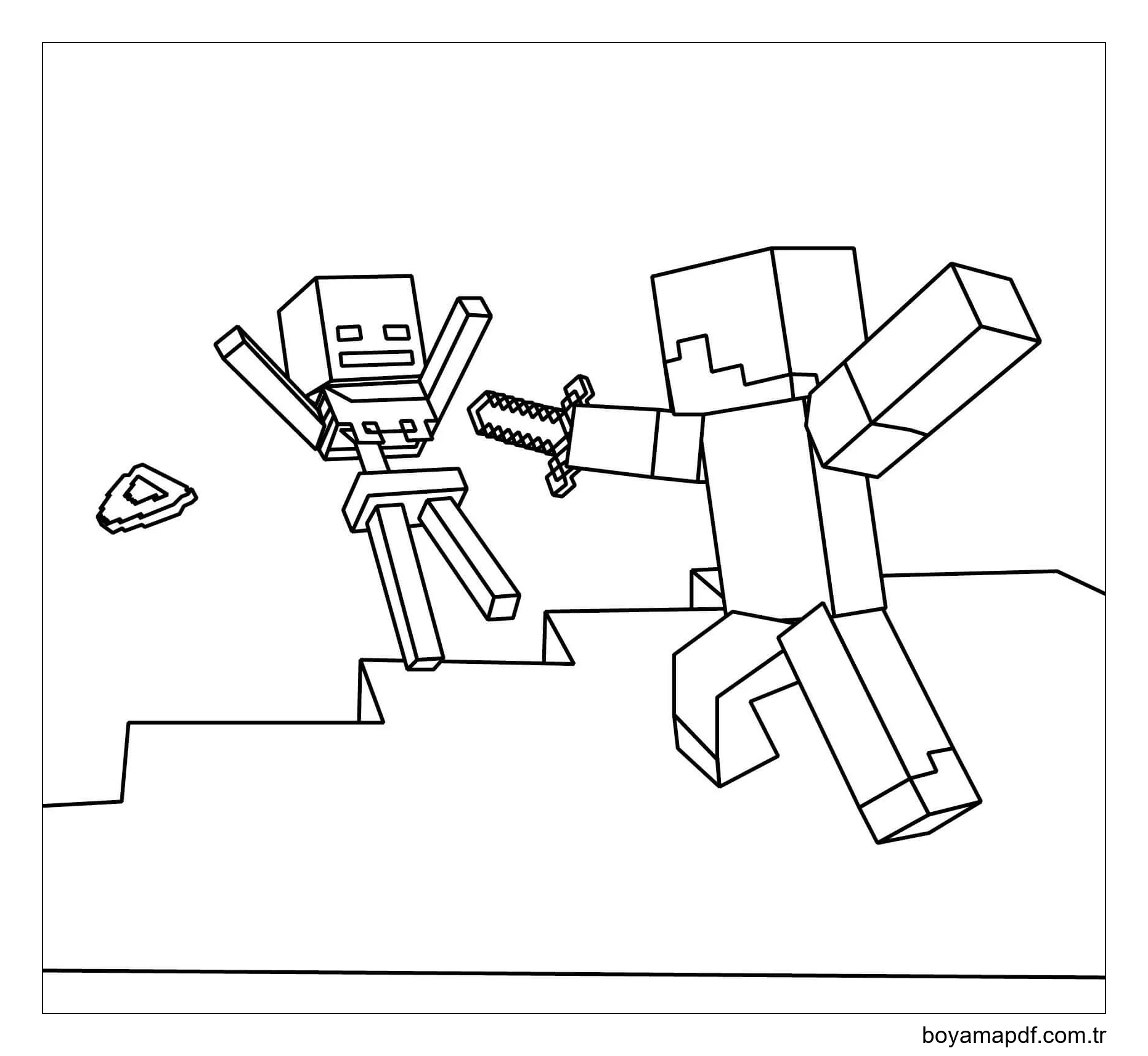 Dövüş Iskeleti Boyama Sayfası