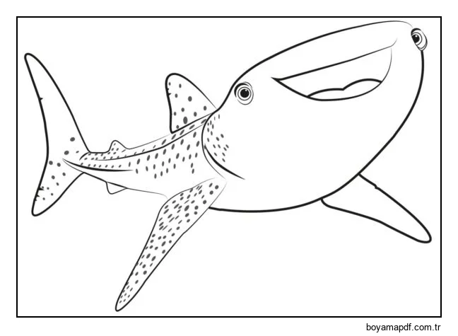 Dünyanın en büyük balina köpekbalığı. karakter çizimi