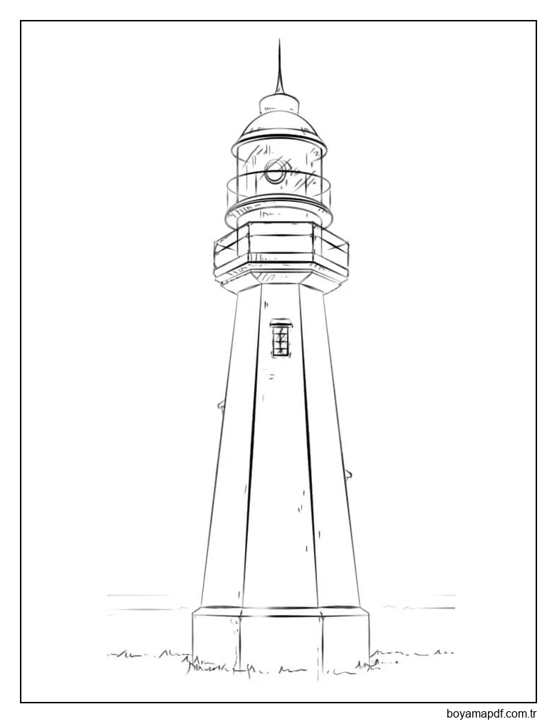 Düşük nokta Deniz Feneri karakter çizimi