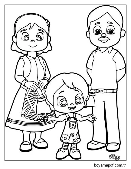 Ebeveynler Ve Niloya karakter çizimi