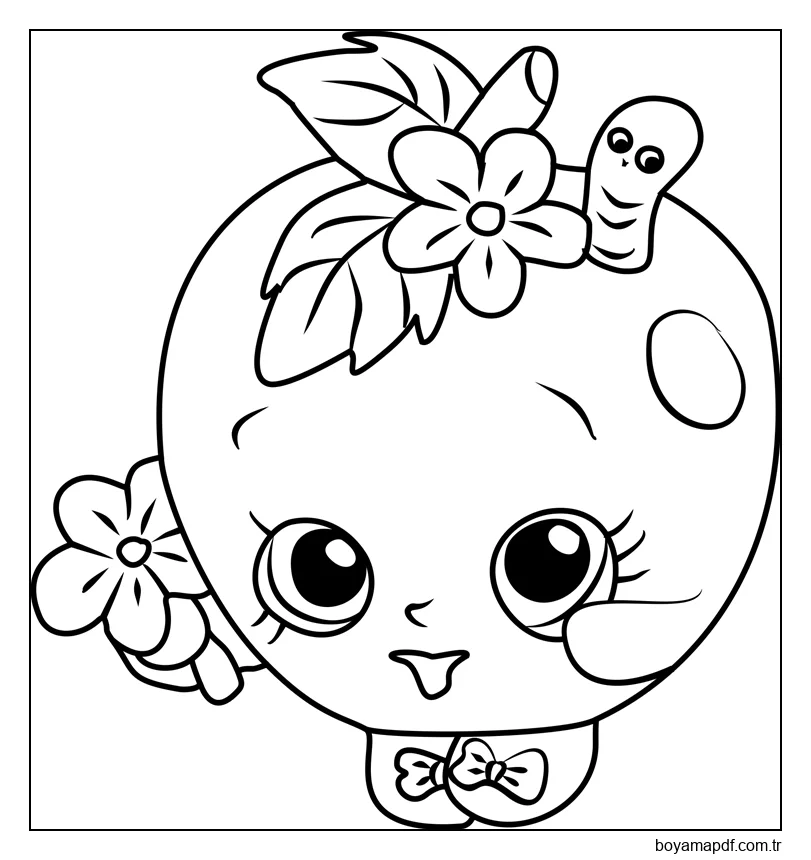 Elma Çiçeği Dükkanı karakter çizimi