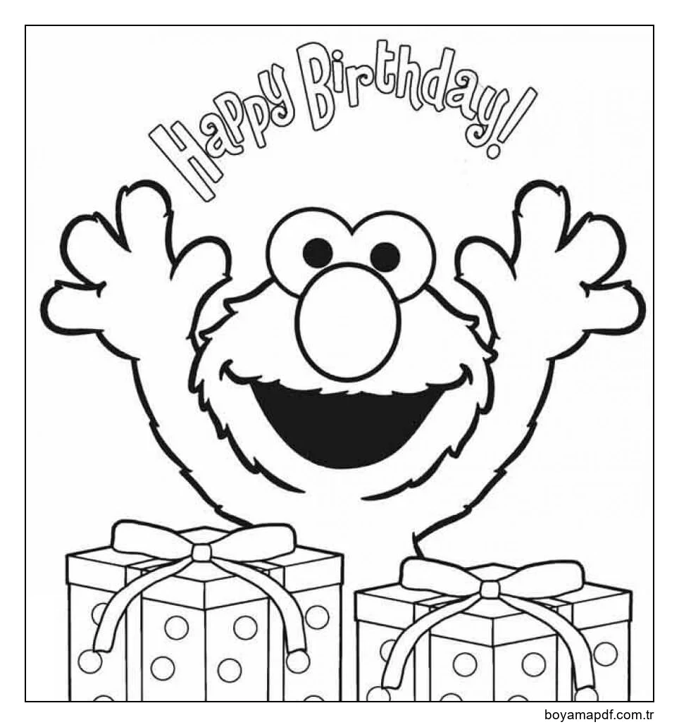 Elmo'nun Doğum Günü Boyama Sayfası