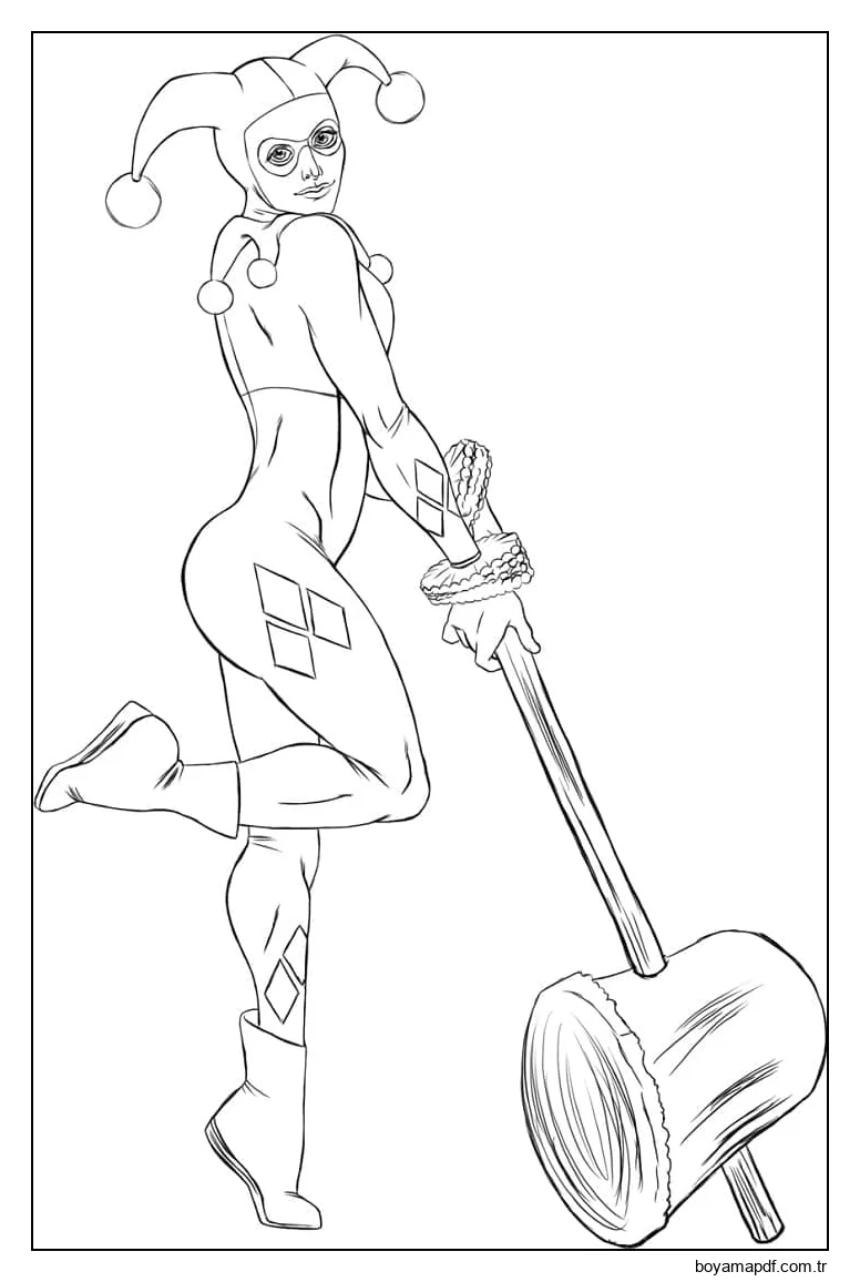 Evil Harley Quinn karakter çizimi