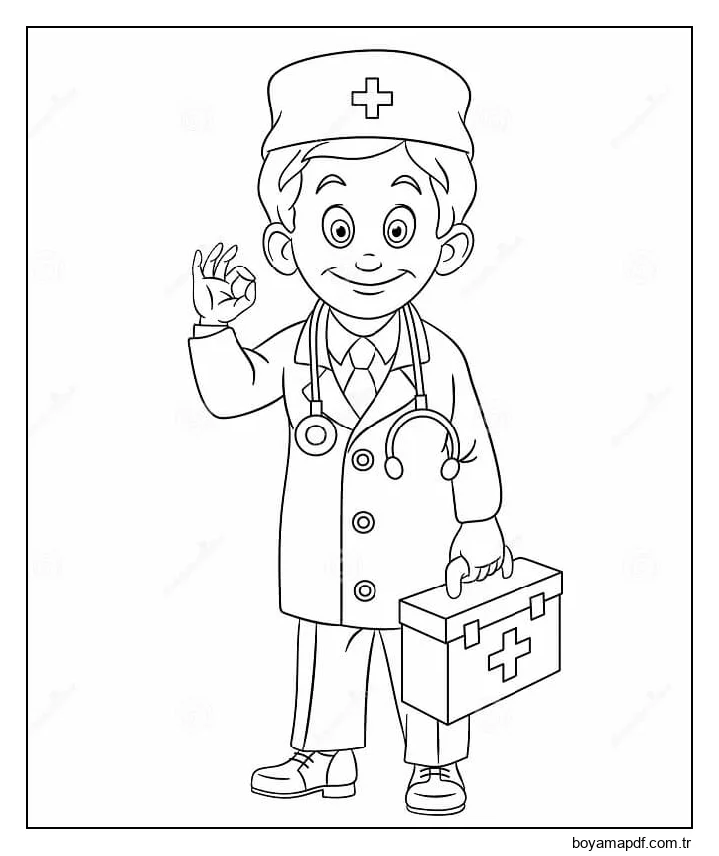 Gülümseyen Adam Doktor Boyama Sayfası