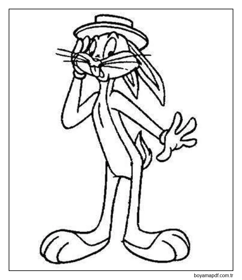 Gülümseyen Bugs Bunny karakter çizimi