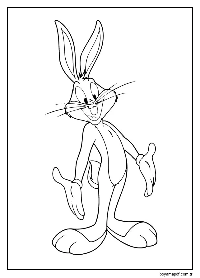 Gülümseyen Bugs Bunny resmi karakter çizimi