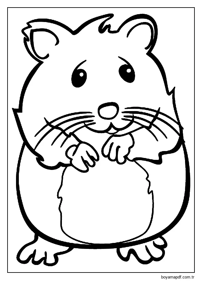 Gülümseyen Hamster karakter çizimi
