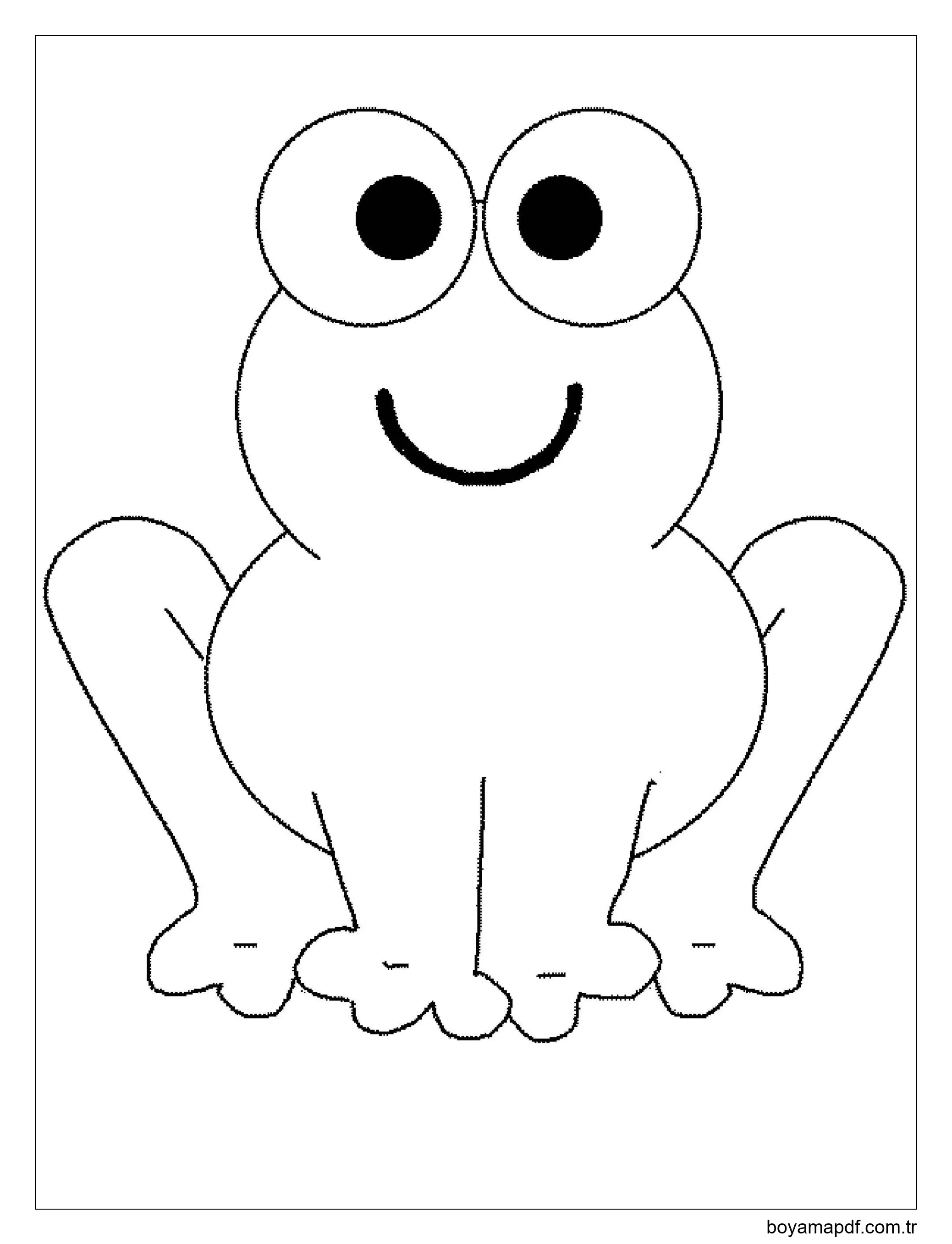 Gülümseyen Kurbağa Boyama Sayfası