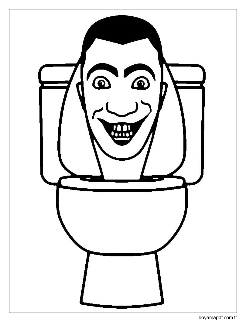 Gülümseyen Skibidi Tuvalet karakter çizimi