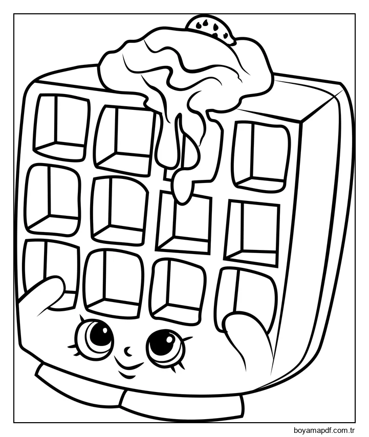 Gülümseyen Waffle Sue karakter çizimi