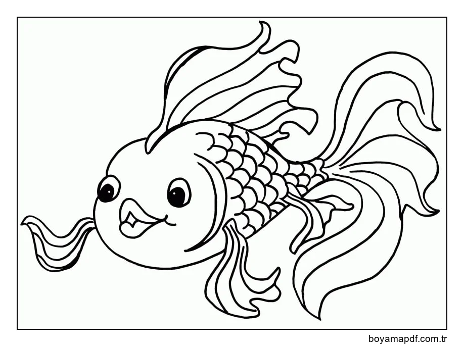 Güzel Japon Balığı karakter çizimi