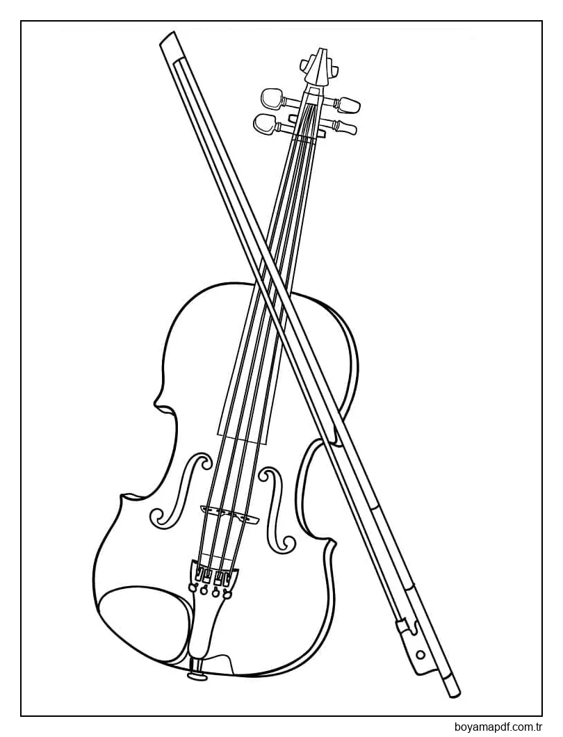 Güzel Keman karakter çizimi