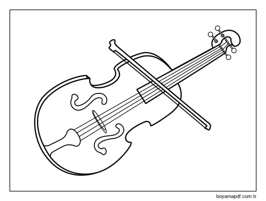 Güzel Keman resmi karakter çizimi