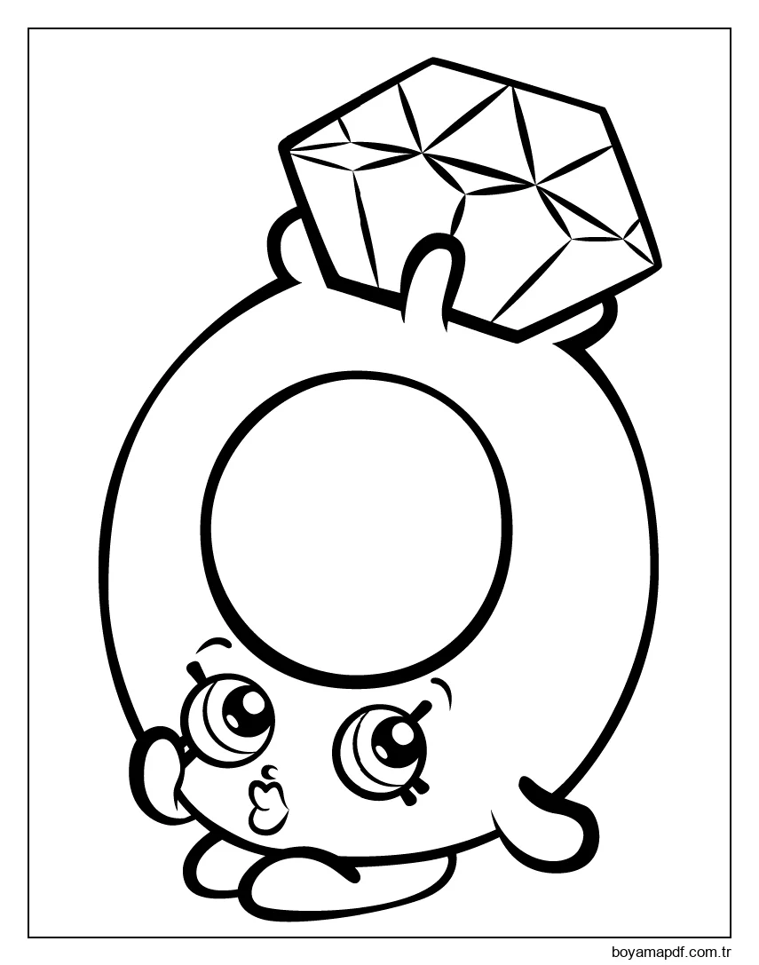 Güzel Pırlanta Yüzük karakter çizimi