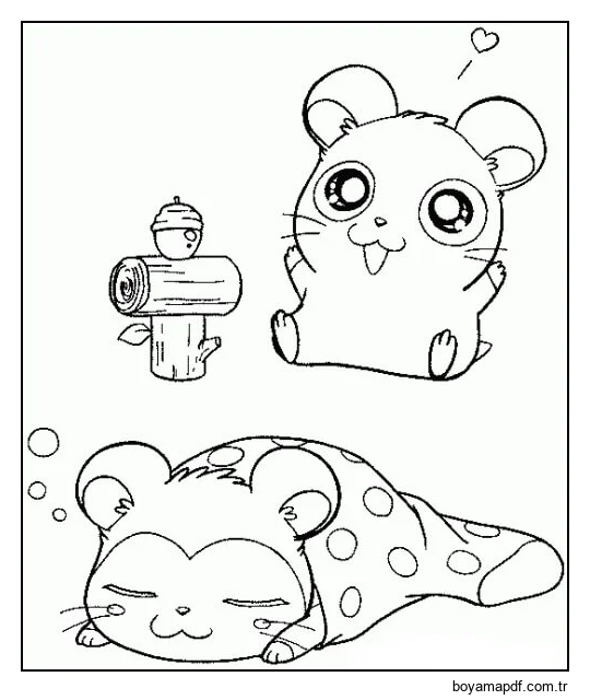 Hamster Uyku karakter çizimi