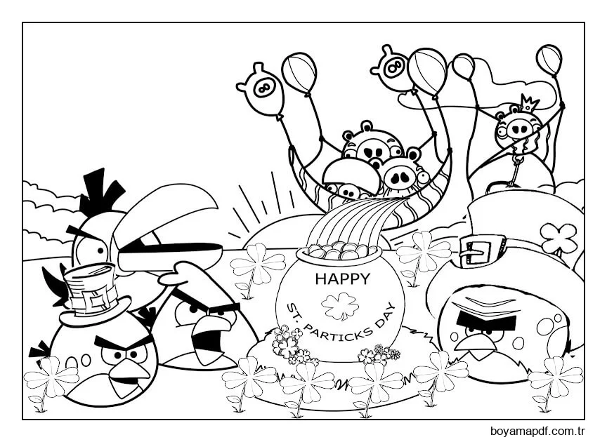 Harika Angry Birds Boyama Sayfası
