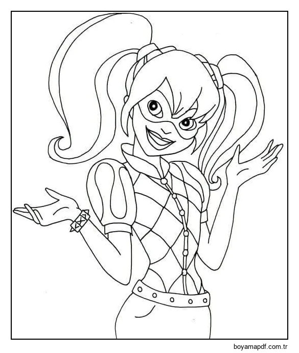 Harley Quinn Çizgi Filmde karakter çizimi