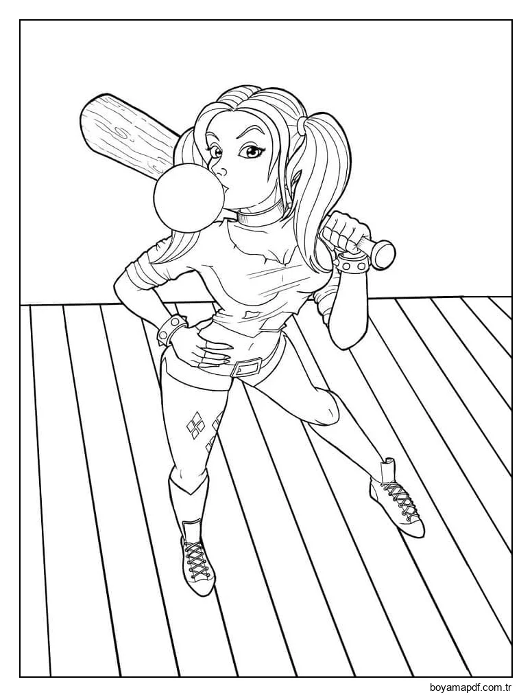 Harley Quinn Harika karakter çizimi