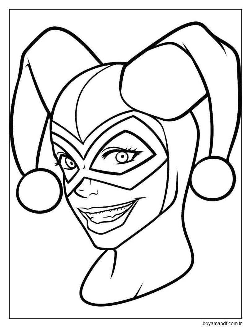 Harley Quinn'in Yüzü karakter çizimi