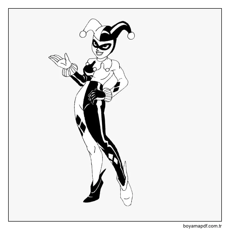 Harley Quinn Ücretsiz karakter çizimi
