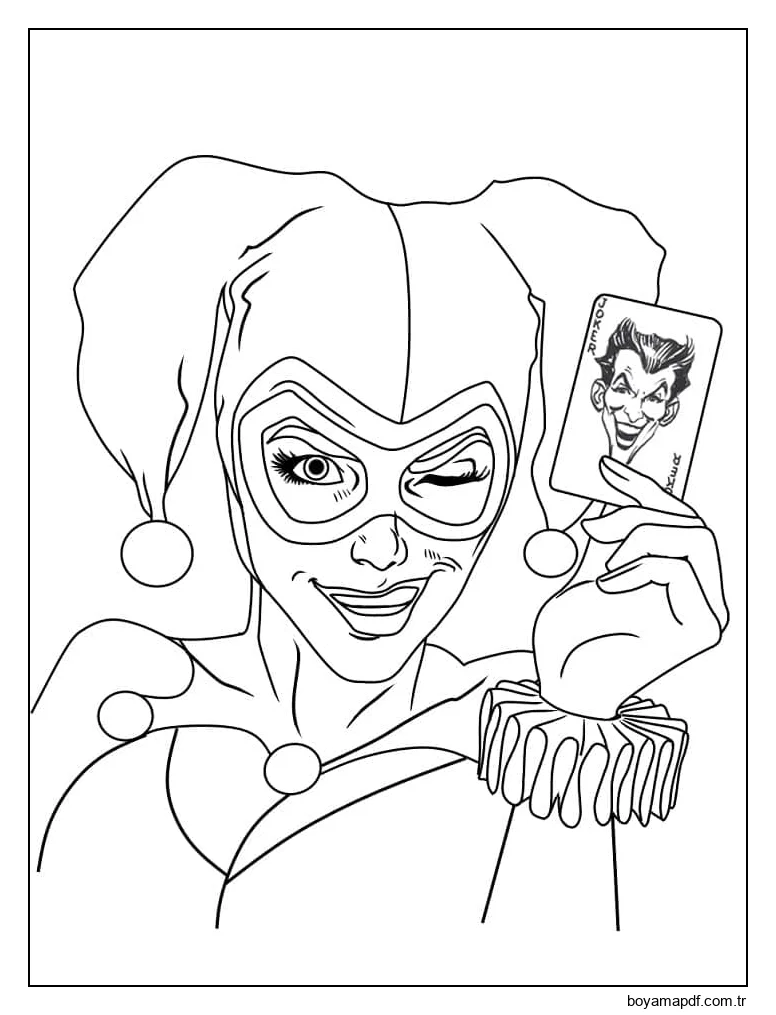 Harley Quinn ve Joker Kartı karakter çizimi