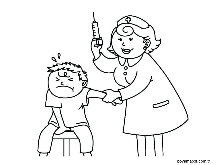 Hasta korkar ve Doktor Boyama Sayfası