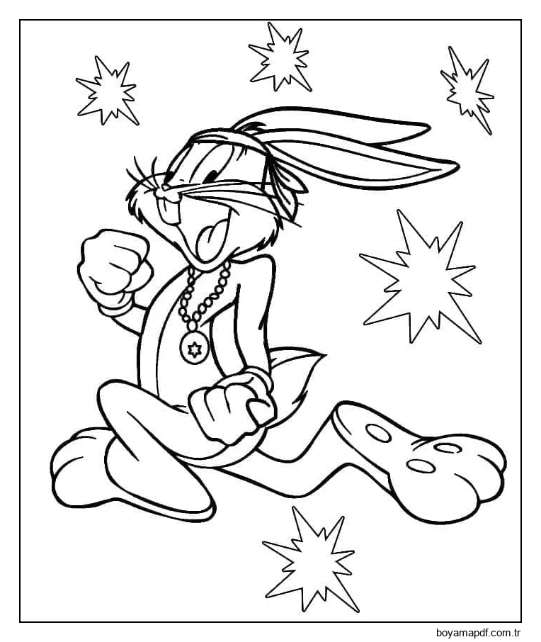 Havalı Bugs Bunny karakter çizimi