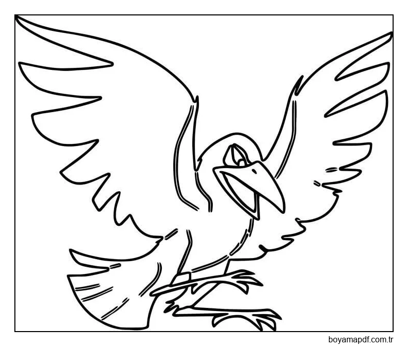 Havalı Kuzgun Çizimi Boyama Sayfası