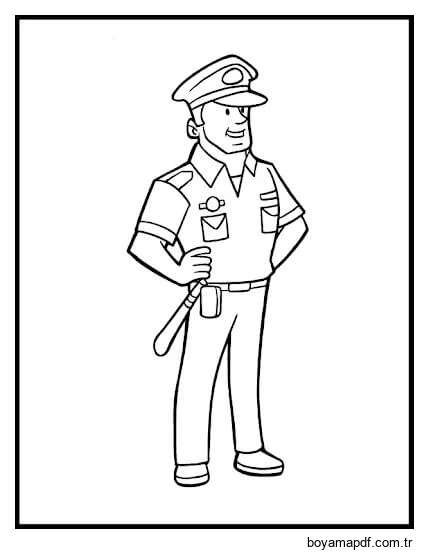 Havalı Polis Boyama Sayfası