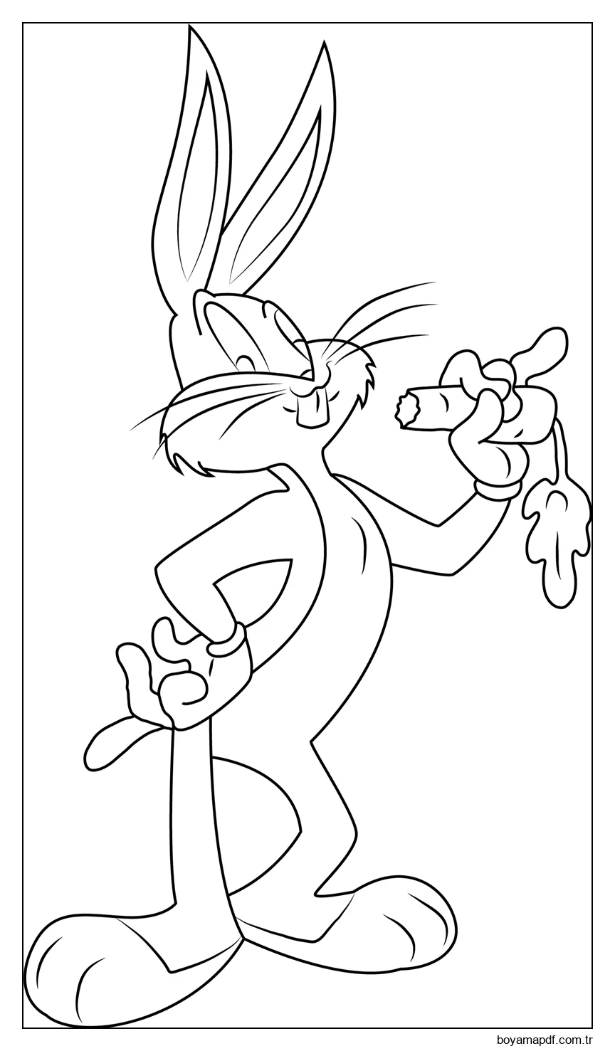 Havuç Yiyen Bugs Bunny karakter çizimi