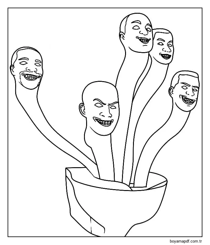 Hydra Spider Skibidi Tuvalet karakter çizimi