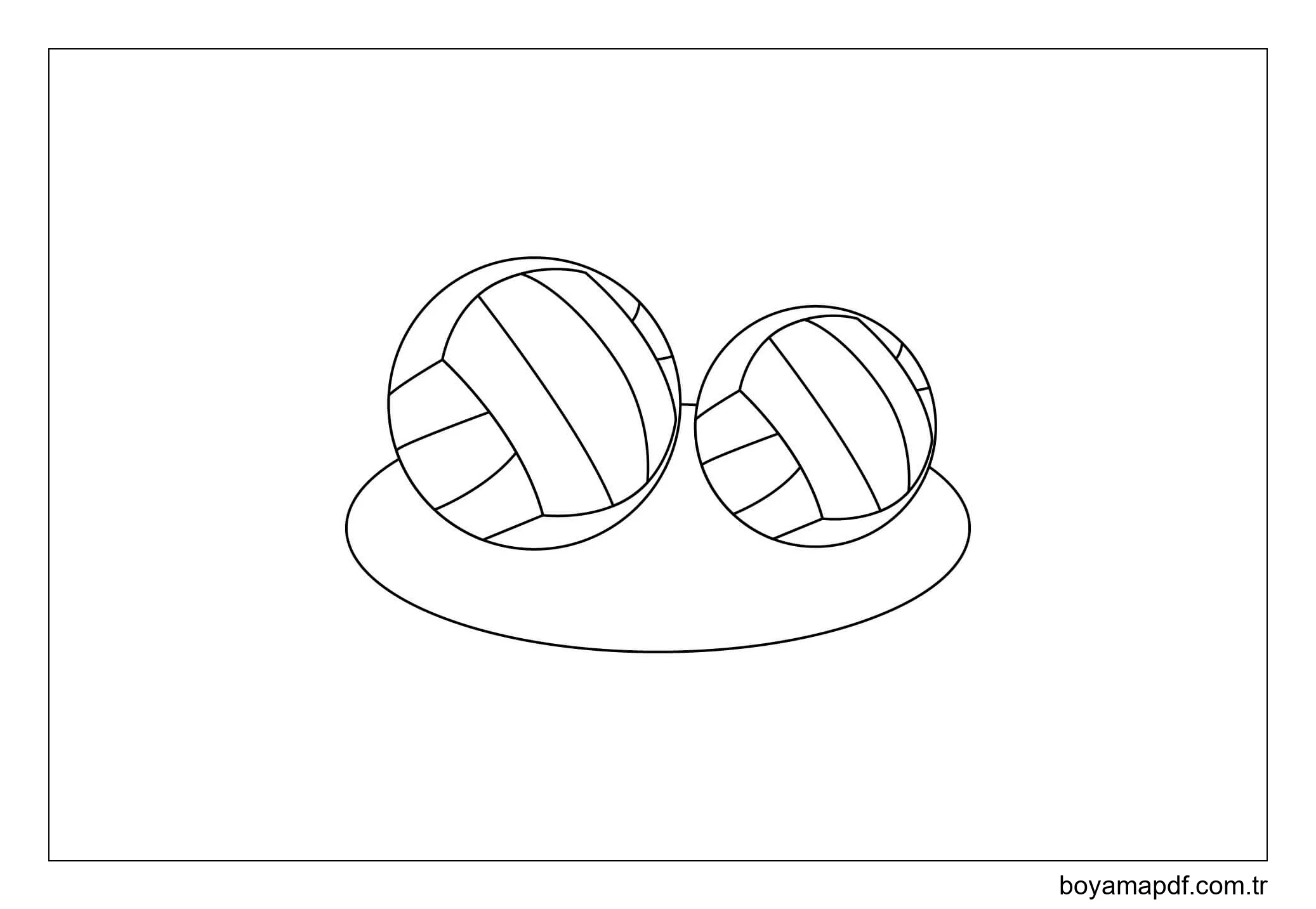 İki Voleybol Boyama Sayfası