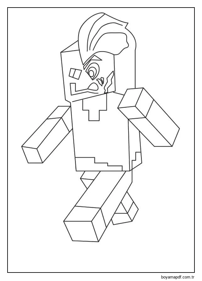 İki Yüzlü Minecraft Boyama Sayfası