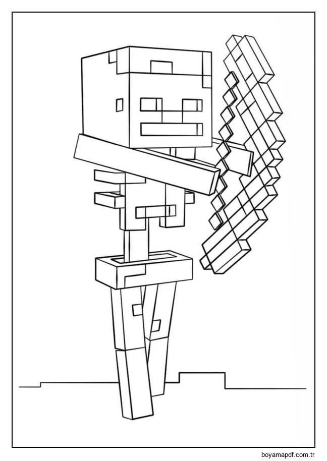 İskelet okçu saldırıları Boyama Sayfası