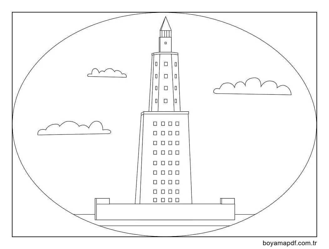 İskenderiye Feneri Çizimi karakter çizimi
