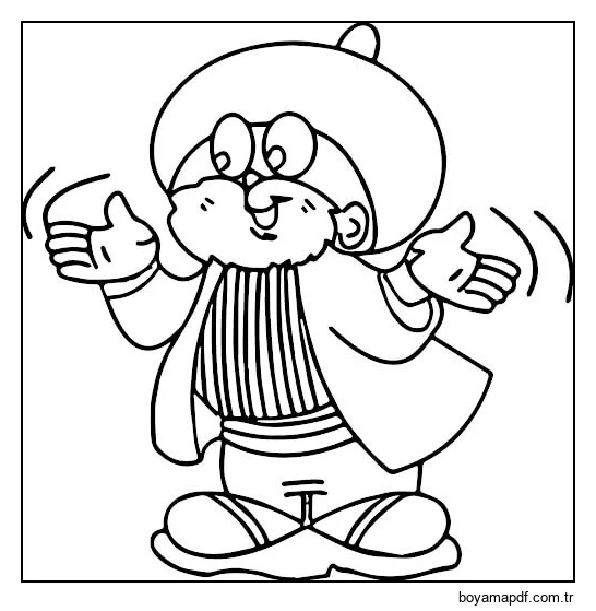 Kafa Nasreddin Komik Boyama Sayfası