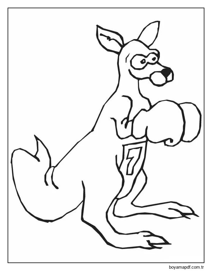 Kanguru Boks Oyuncusu karakter çizimi