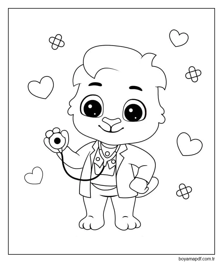 Karikatür Doktor Boyama Sayfası