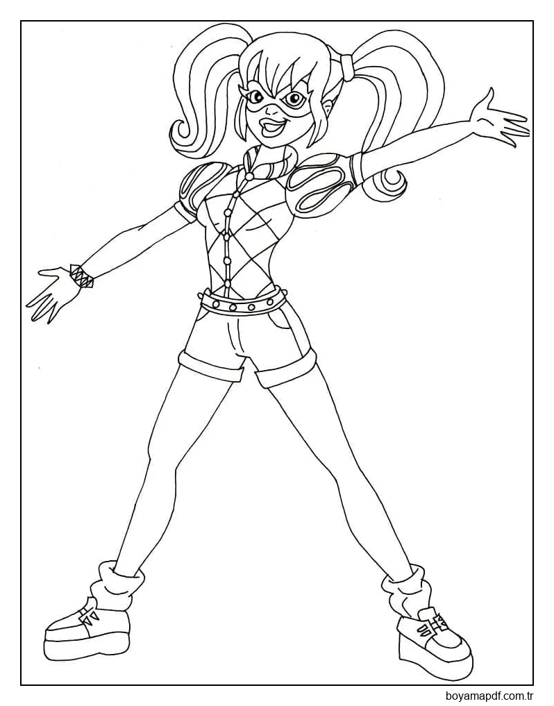 Karikatür Harley Quinn karakter çizimi