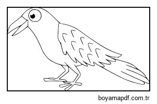 Karikatür Karga Boyama Sayfası
