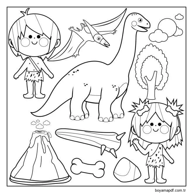 Karikatür taş Devri karakter çizimi